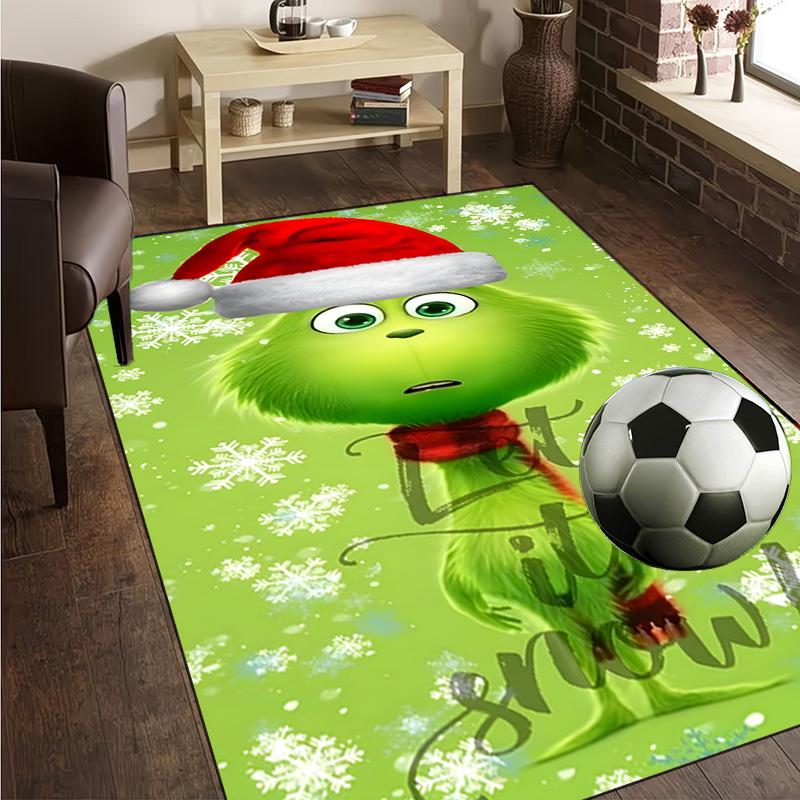 Grin-ch Christmas Spirit Rug Office Carpet Non-Slip Mat, Chair Rug Floor Covering for Gaming, Bedroom, Living Room , Home Decor Christmas Gift