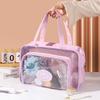 Wash Bag Ins Wind Cosmetic Bag Portable Waterproof Portable Transparent PU Scrub Large-capacity Bathing Swimming Storage Bag