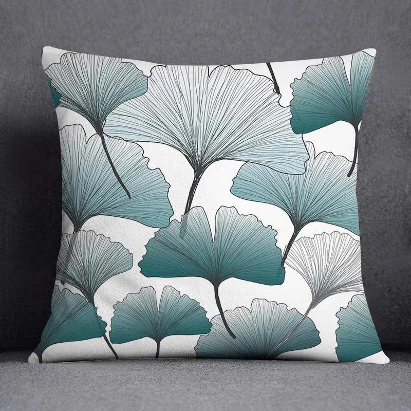 Dark Green Flower and Animal Pattern Home Decoration Pillowcase Square Pillowcase Home Office Decoration Cushion Cover