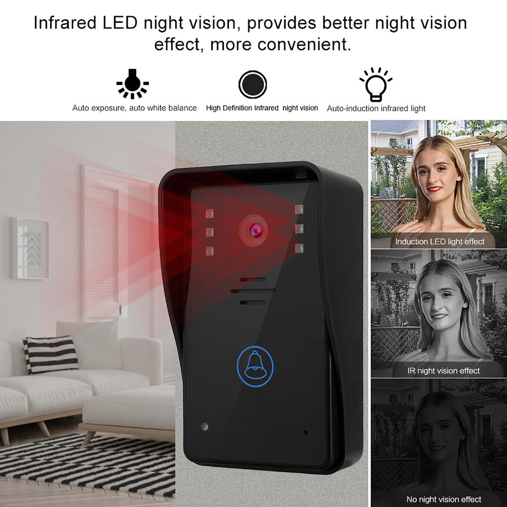 7in Video Intercom 2 Monitors Touch Doorphone Night Vision Access Doorbell System