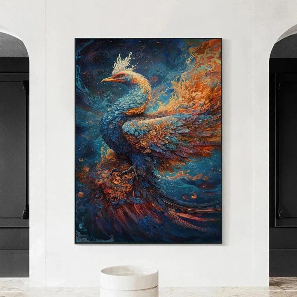 Фантастический Феникс Холст Картина Настенное Искусство Древняя Мифологическая Светская Птица Плакаты Печать Для Гостиной Домашний Декор Куадрос Без Рамки