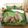 Милый кролик пододеяльник комплект животных полиэстер одеяло покрывало размер King Queen для детей мальчиков девочек комплект постельного белья с наволочкой