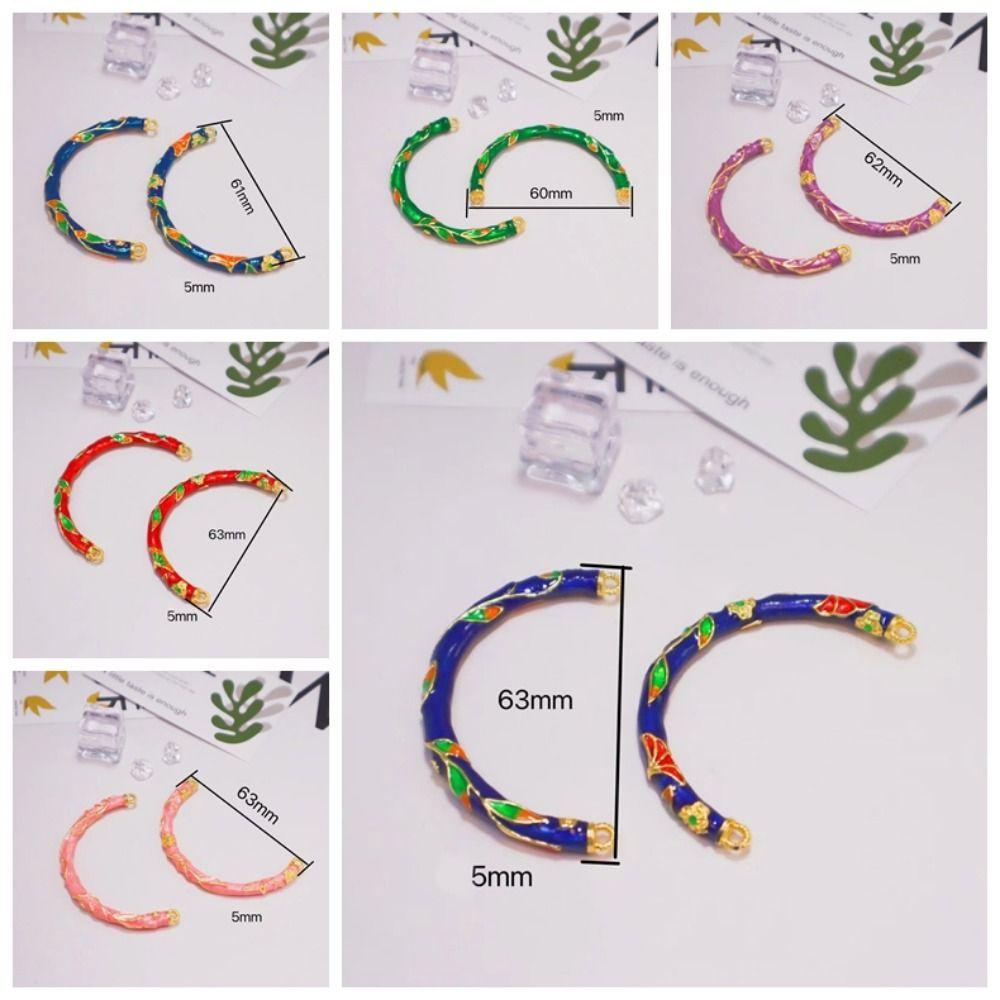 Enamel Peony Filigree Flower Bangle Bent Half Bracelet Women's Hand Bracelet  Jewelry Gifts