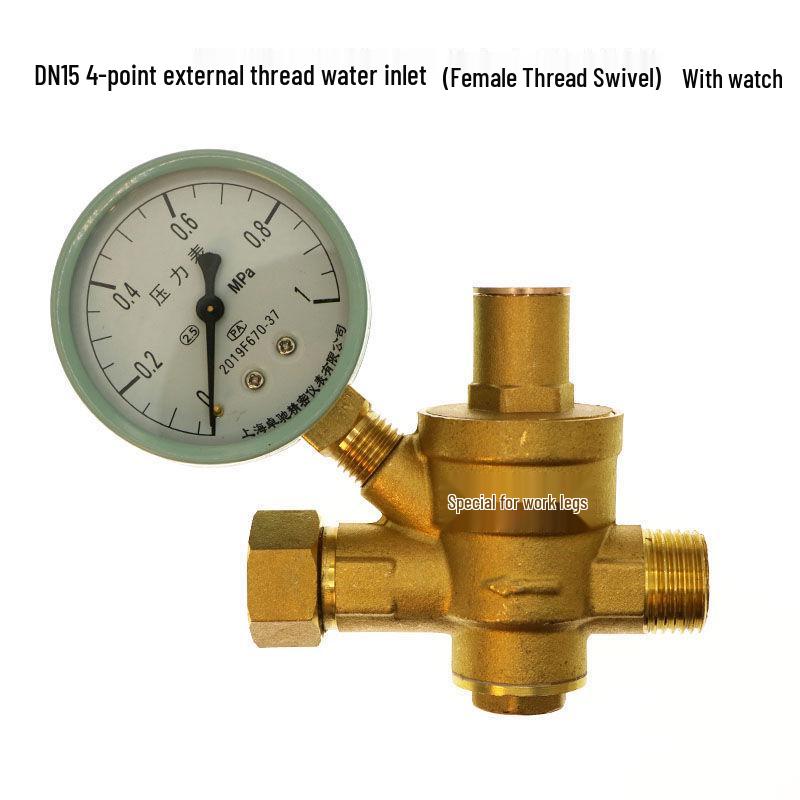 DN15 Регулируемый 4-точечный бытовой редукционный клапан давления воды для нагревателей и очистителей, диапазон давления 65-25