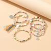 Women Bracelets Beaded Multilayer Faux Glaze Jewelry Bohemian Stackable Bangles for Party
