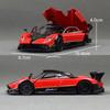 1/32 Pagani Zonda R Toy Car Model RMZ CiTY Diecast Metal Miniature Super Sport Sound & Light Collection Pull Back Gift For Boys