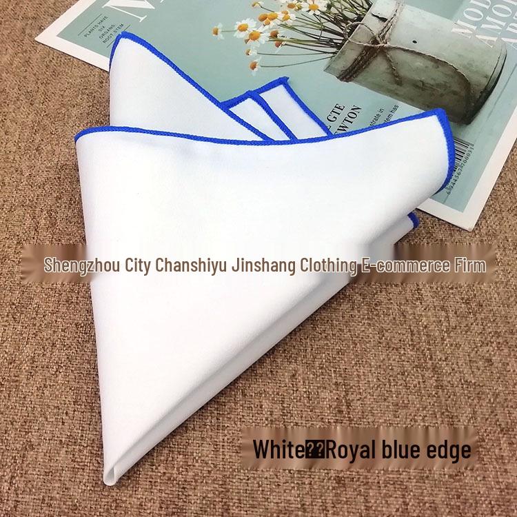 Элегантный чисто-белый хлопковый мужской нагрудный платок 23 см