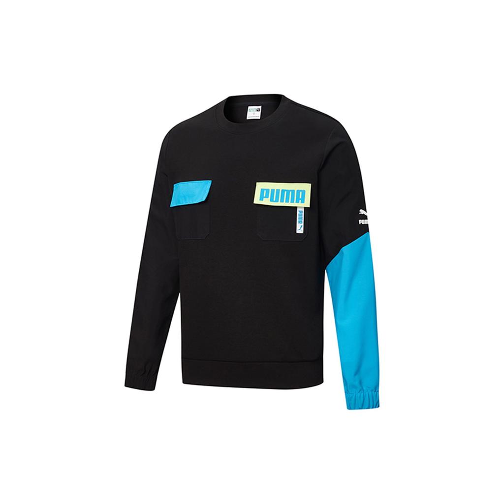 PUMA Sweatshirts Men's Black Crew Neck Moderate Regular 532181-01