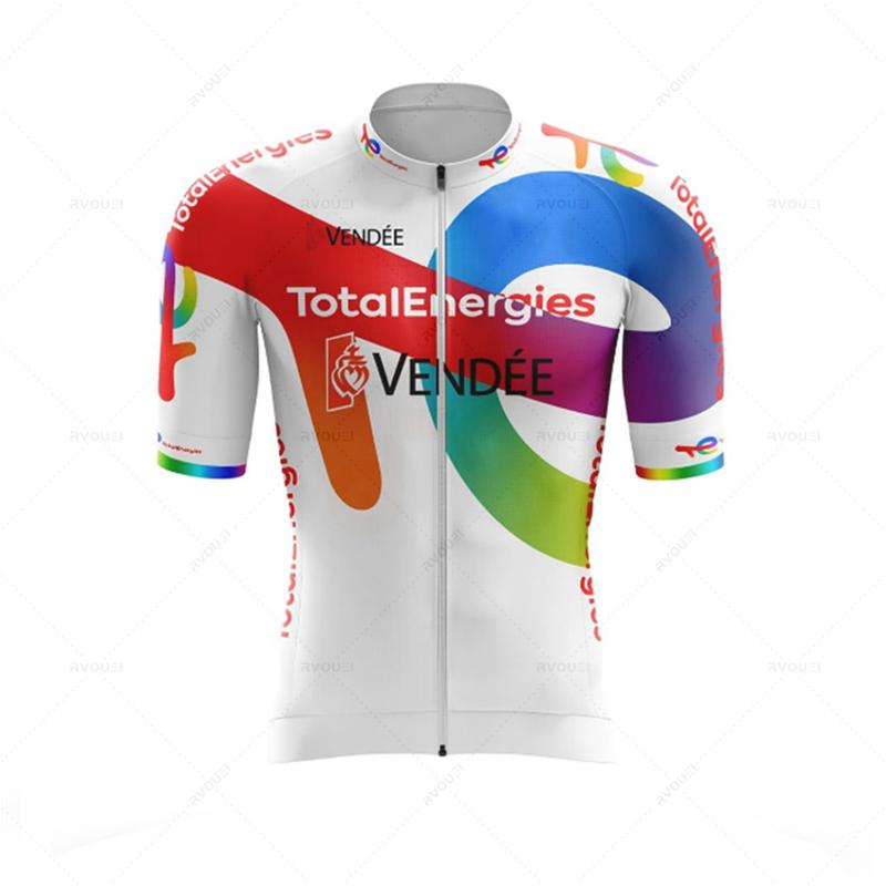 Total Energies Cycling Jersey Set Summer Short Sleeve Breathable Bicycle Men's Bike Clothing Maillot Ropa Ciclismo Uniform Suit