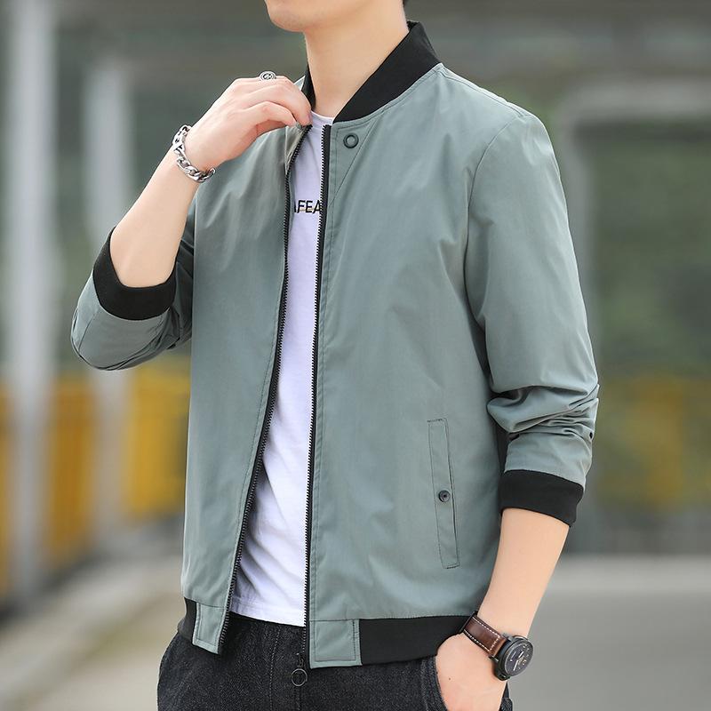 Solid Color Jackets Men's Jackets Spring and Autumn Casual Plus Size Youth Baseball Uniforms Men's Tops
