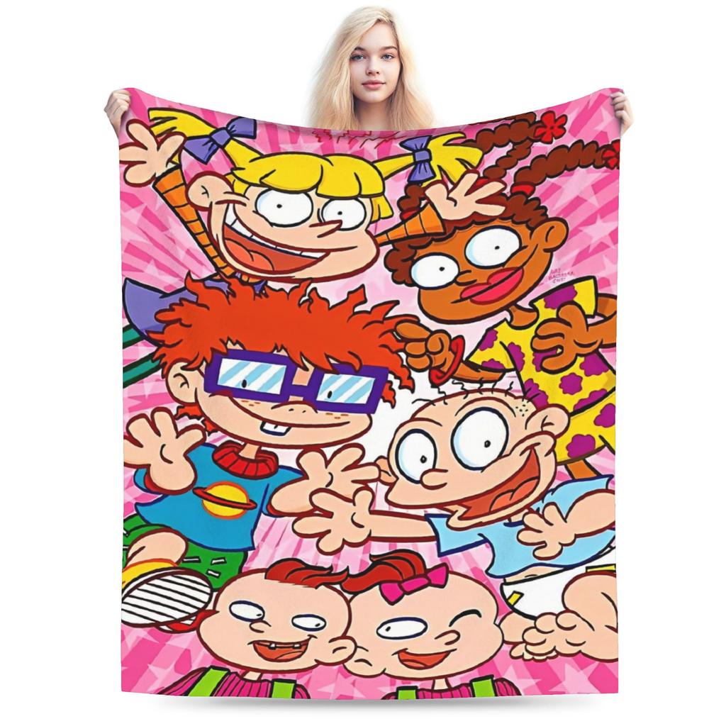 Relax Rugrat Pile Up anime cartoon kids Blanket Merch Sofa Decorative  Throw Blankets Soft Velvet for Travel