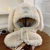 Warm Plush Bunny Scarf Soft Lop Ear Rabbit Hat Fashion   Outdoor
