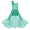 Kids Girls Shiny Beaded Flowers Party Dress Sequin Lace Chiffon Overlay Romper Dress Birthday Prom Gown Dresses