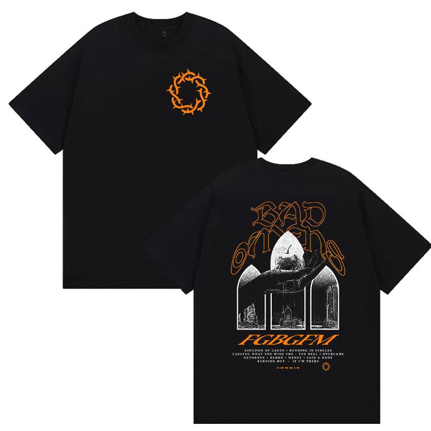 Rock Band Bad Omens Tour 2026 Graphic T Shirt Men Women Vintage High Quality Fashion Tshirts Tops 100 Cotton Oversized Tshirt
