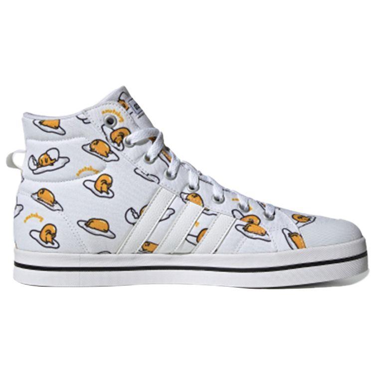 adidas Gudetama X Neo Bravada Средние парусиновые с принтом Повседневные спортивные Нескользящие высокие кеды для скейтборда Унисекс Кроссовки Молочно-белый FY2939