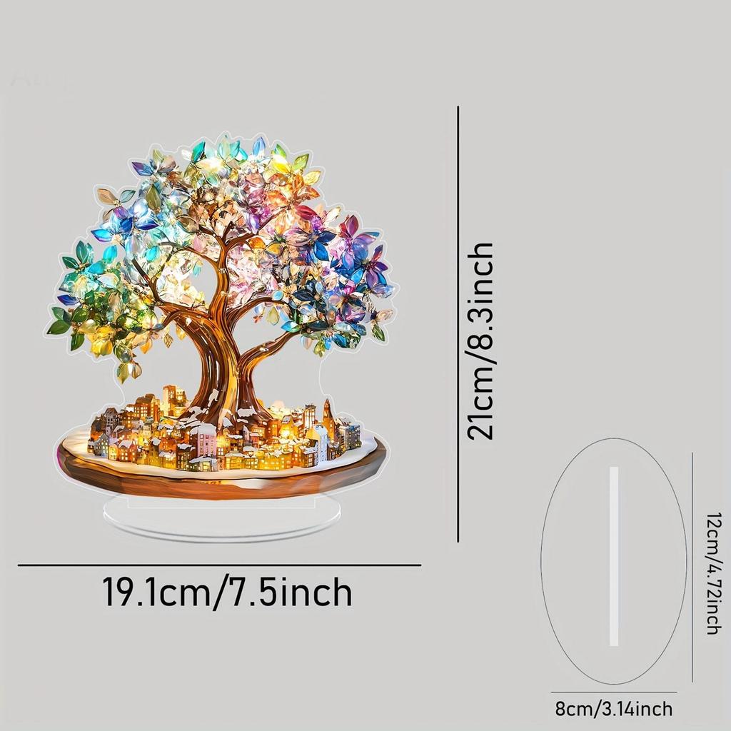 Красочное дерево настольное украшение акриловый знак декор 2D плоский новинка праздничные принадлежности центральный элемент стола