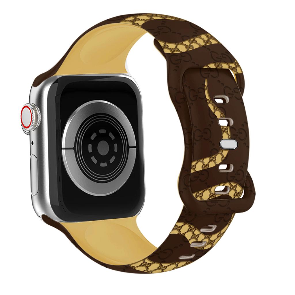 Engraved Silicone Strap For Apple Watch Band 46mm 45mm 44mm 42mm 41mm 40mm 49mm 38MM Correa Snake Texture Bracelet Series 10 8 9 7 SE 6 5 4 3 Ultra 2