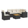 VidaXL Salon de Jardin avec Coussins 6 pcs, Canapés de Terrasse, Ensemble de Meubles de Patio, Mobilier d'Extérieur, Noir 3257778
