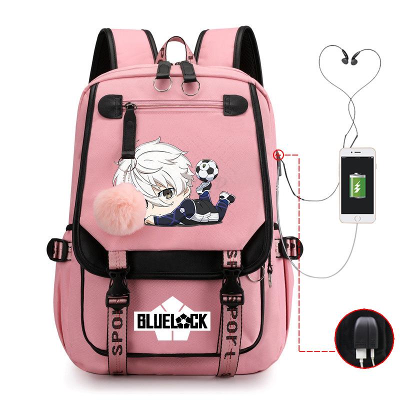 Blue Prison Anime School Bag College Wind Large Capacity Middle School Student Usb Backpack