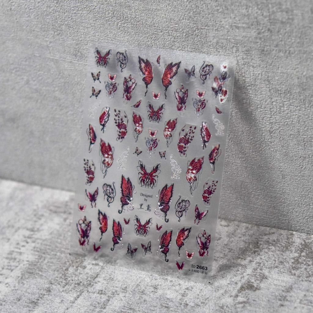 Тонкие прочные темные наклейки-бабочки для ногтей, изготовление креативных декоративных наклеек своими руками