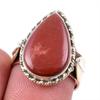 Кольцо из натурального красного драгоценного камня яшмы 925 пробы из цельного серебра в двух тонах S.6.5US G1L87