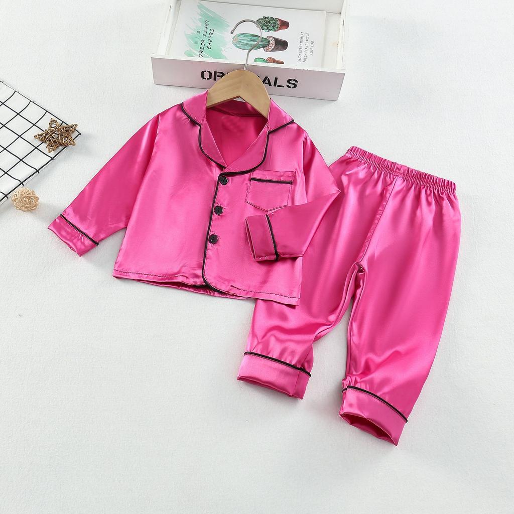 Toddler Baby Boys Long Sleeve Solid Tops+Pants Pajamas Sleepwear Outfits