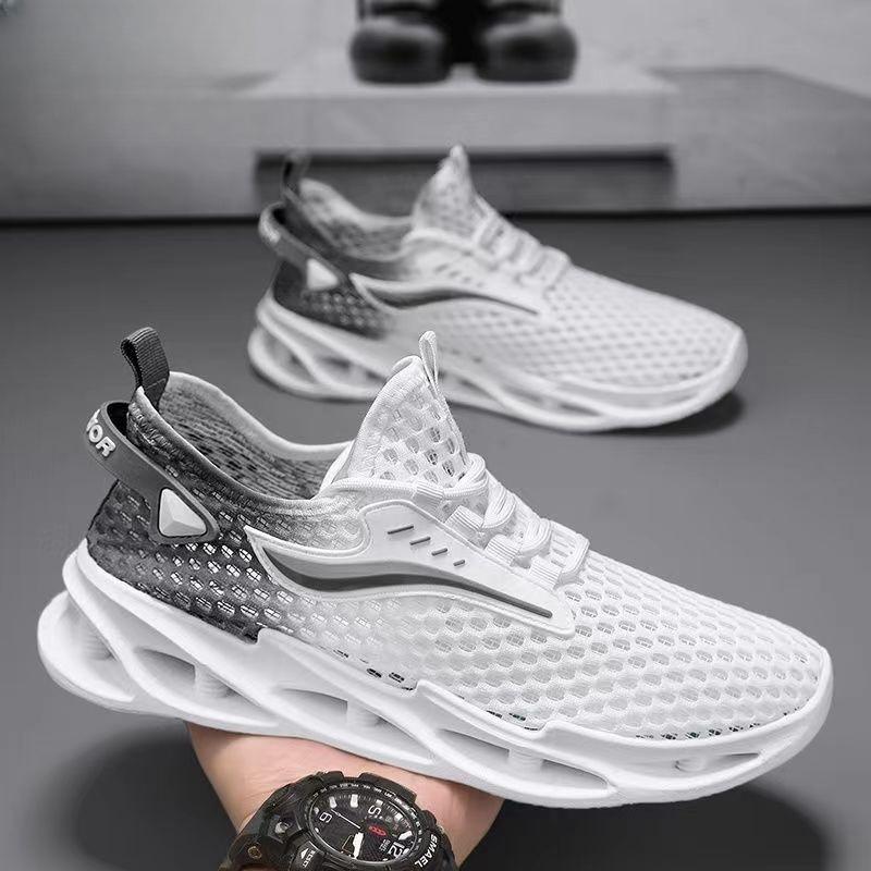 Men's shoes summer breathable hollow blade sole mesh shoes comfortable breathable lightweight mesh casual low-top running shoes