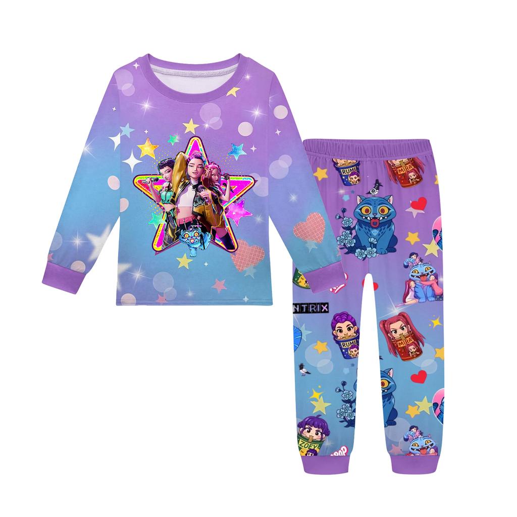 Children's Fashion Suit Skirt Round Neck Long Sleeve Top Pants