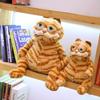 Non-Toxic Fat Orange Plush Cat Stuffed Animals Toy Lifelike Yellow Tabby Cat Kitty Toy For Children And Children Xmas Birthday