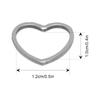 30pcs Silver Hollow Heart‑Shaped Pendants Stainless Steel Open Frame Pendants  Small Size