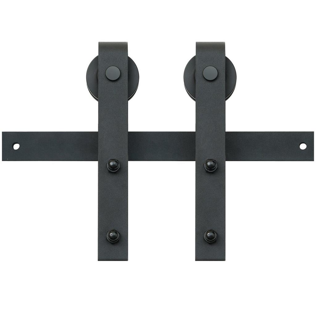 8FT Sliding Barn Door Hardware Kit, 330LBS Loading Heavy Duty Barn Door Track Kit for Single Door, Fit 3.7-4.3FT Wide and 1.3"-1.8" Thick Door Panel,
