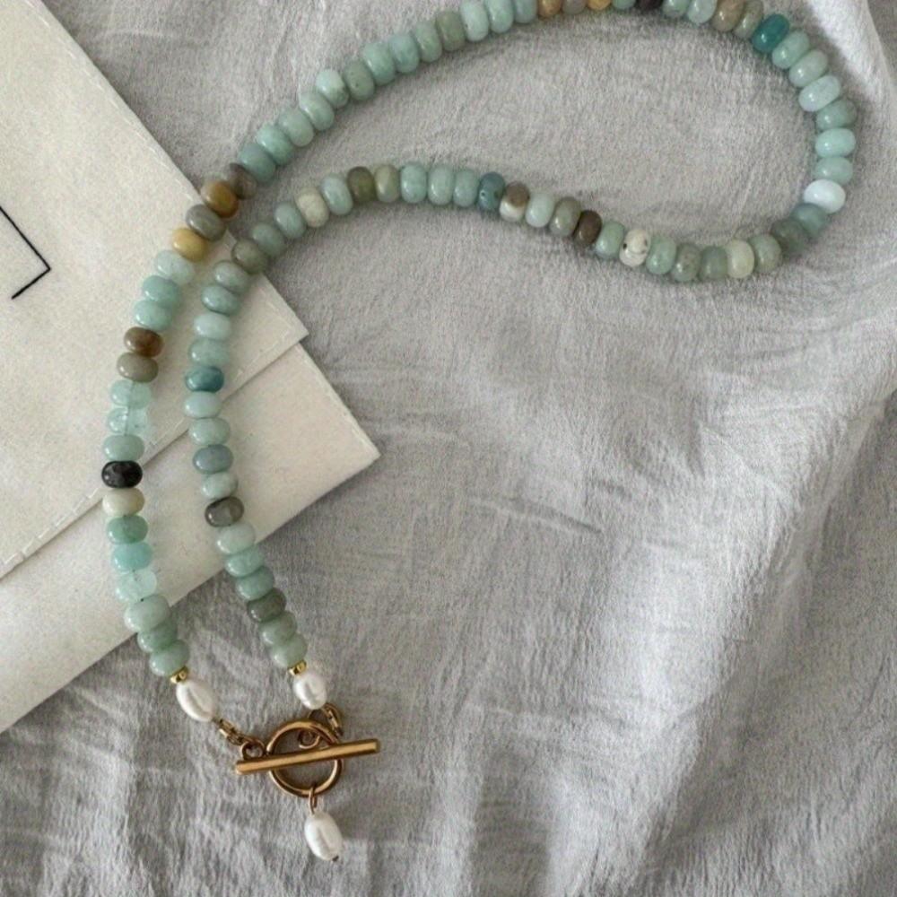 Natural Stone Beads Beaded Necklace Turquoise Beads Handmade Necklace New Necklace for Girls Gift
