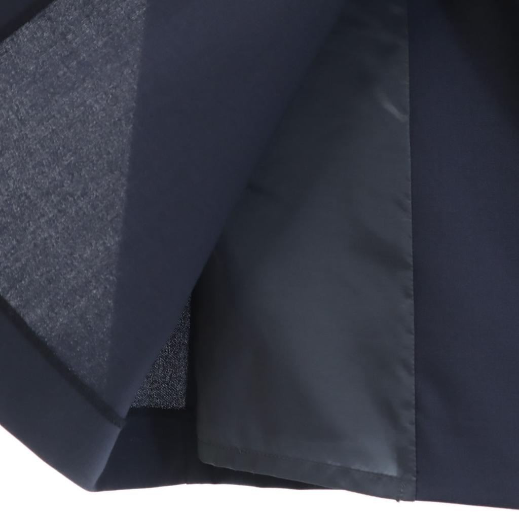 Green Label Relaxing Wool Blend Midi Length Wrap Skirt 38 Navy Women Used