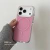 Милый однотонный розовый магнитный чехол для телефона для iPhone 13 14 15 16 17 Pro Max Для MagSafe Беспроводная зарядка Защитный чехол для девушек
