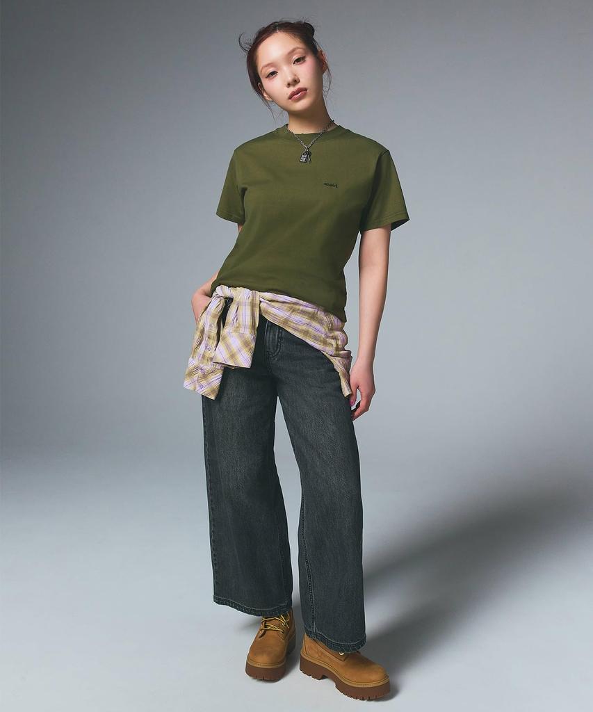 Casual FACE TEE OLIVE X-girl S/S Women's