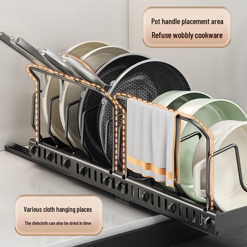 Brangdy Extendable Kitchen Pot and Pan Lid Organizer Rack