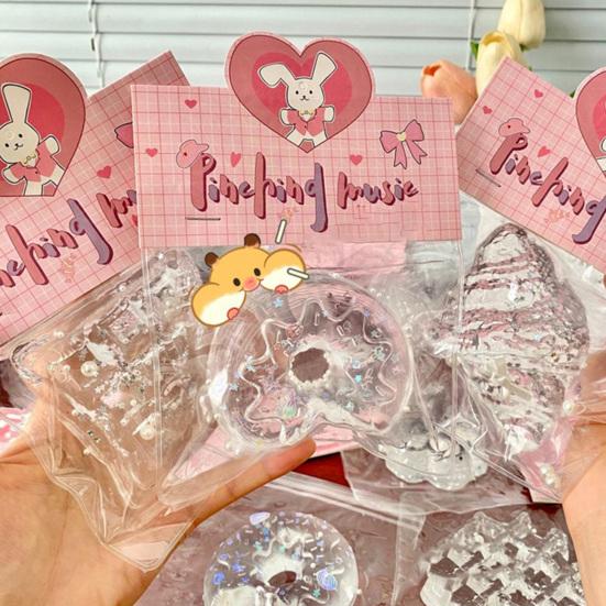 Прозрачная игрушка-вафельница для снятия стресса, прозрачный пончик, тост, круассан, сенсорная игрушка для детей, подростков, взрослых, мягкий мячик для снятия стресса, кошачья лапка, игрушка-фиджет