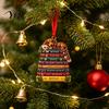 Thoughtful Keepsakes for Readers Book Christmas Ornament, 2D Acrylic Stacking Tree Hanging Bookish Ornaments Decoration with Inspirational Quote,