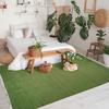 Tapis salon en jute coton avec franges vert foncé 120x170