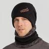 (Projector)Men Women Outdoor Warm Winter Knitted  Hat And Scarf Set Stylish Knit  Cap