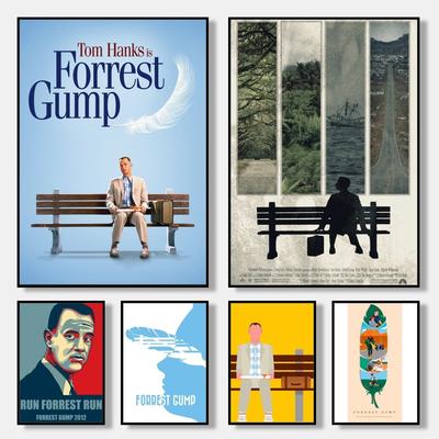 1 шт. Классический и популярный фильм Форрест Гамп постер Постер Настенное искусство Принт Постер Декоративная роспись Современный домашний декор Подарок на день рождения