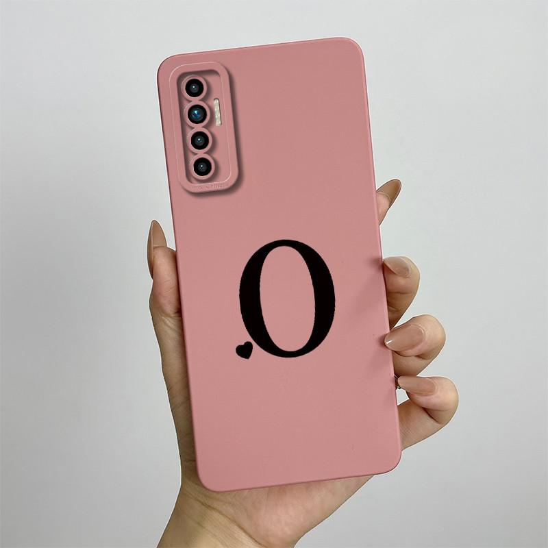 For Tecno Camon 17P 6GB 128GB Case 6.8 Inch Cute Initial Letters Soft Liquid Silicone Shockproof Funda For Tecno Camon 17P Cover