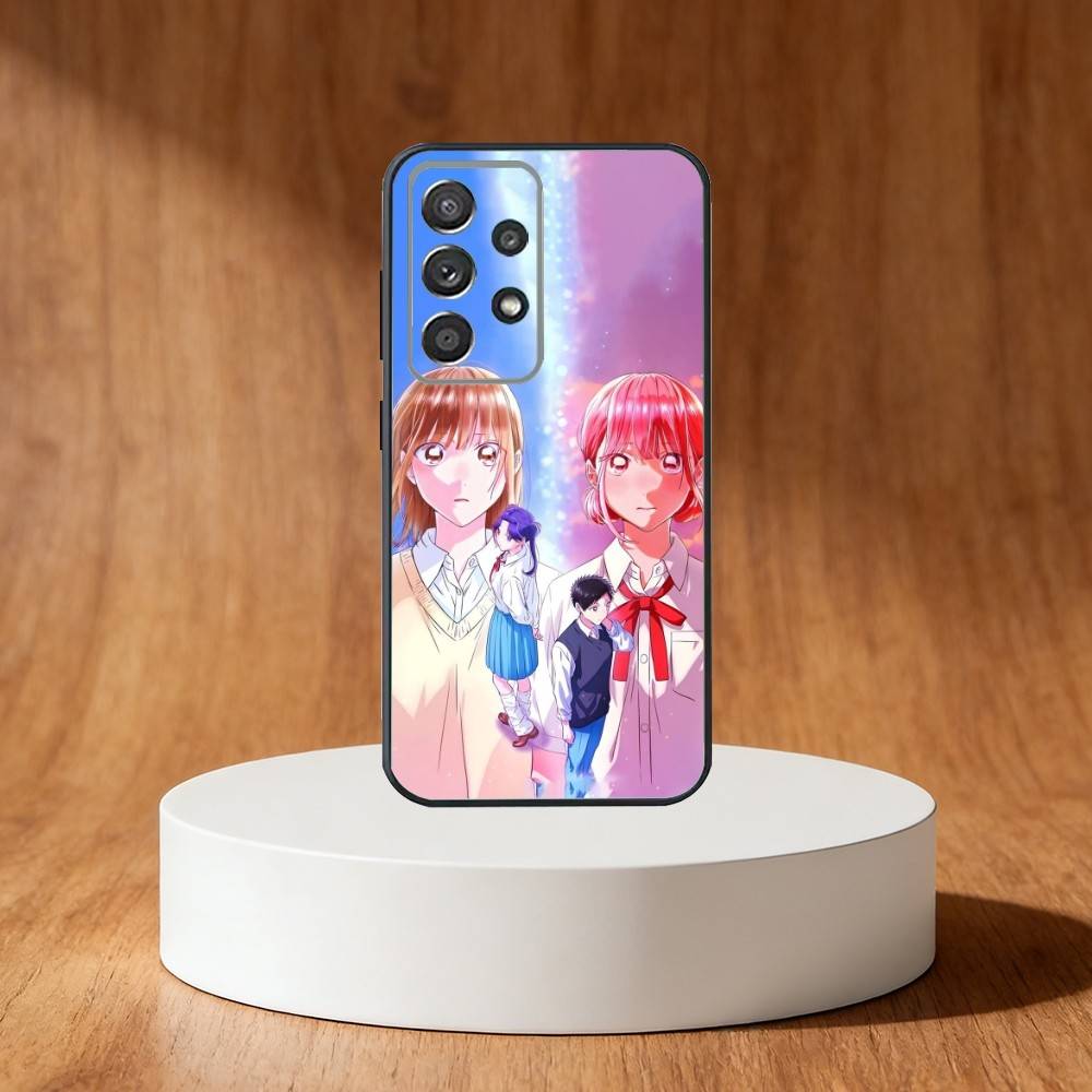 Blue Box Anime Cute Phone Case For Samsung S25,S24,S21,S22,S23,S30,Ultra,S20,Plus,Fe,Note,10,9,5G Black Cover