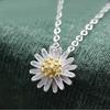 Weihua, Little Daisy Sunflower Necklace Femininity Small Fresh Sunflower Chrysanthemum Silver Plated Pendant