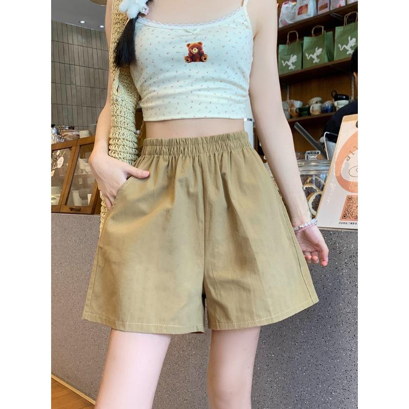Large Size Elastic Waist Small Work Shorts for Women New Summer Fat Mm Wide-leg Pants Casual and Versatile