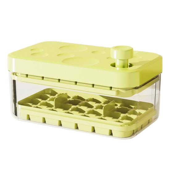 Лоток для кубиков льда с крышкой и контейнером. Большая емкость для льда. Форма для морозильника. Штабелируемая. Без BPA. Легкосъемная. Ледогенератор для охлаждения напитков, кофе.