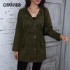Плюс Размер Женский Осенний Тренч с Капюшоном Куртка Средней Длины Талии