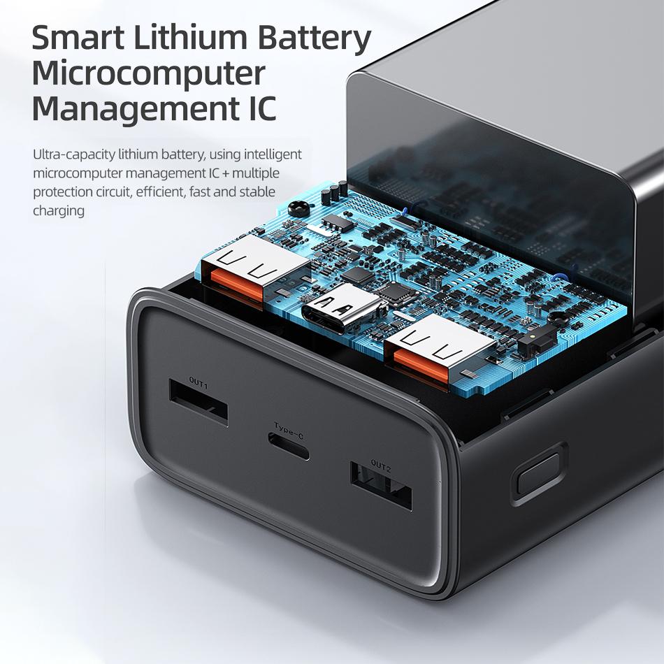 USAMS 65W Power Bank 30000mAh PD Quick Charge SCP FCP Powerbank Portable External Battery Charger For Phone Laptop Tablet Mac
