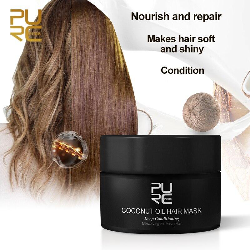 PURC Coconut Oil Hair Mask Deep Conditioning Hair Treatment for Dry Damaged and Color Treated Hair Sulfate Free 50ml