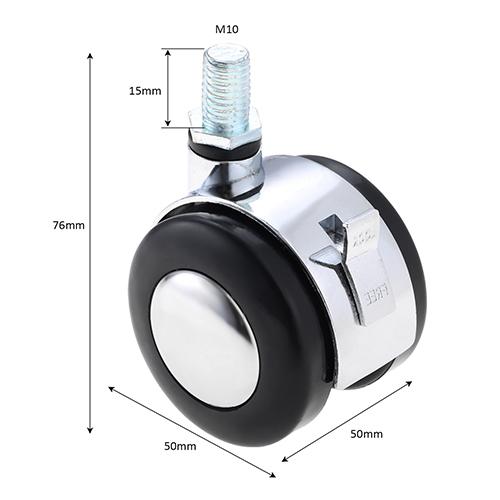 1pc Sliding Wheel Swivel Casters Furniture Plate Roller Trolley Sofa Chair Foot Hold with/without Brake 8mm/10mm wear-resistant